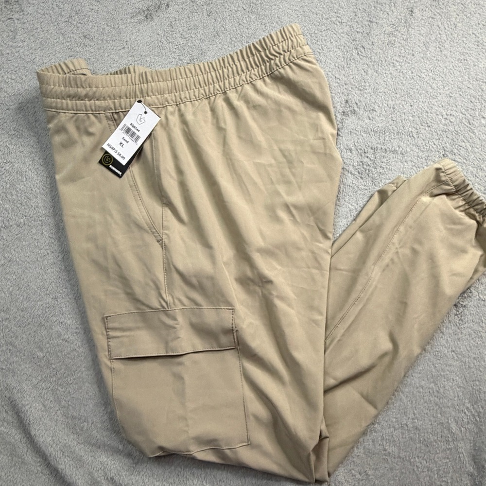 Burnside Mens Cargo Jogger Pants Sand Tan XL BQ8544 New With Tags